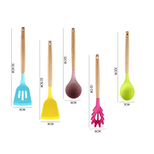 15-Piece Silicone Utensil Set with Storage Holder