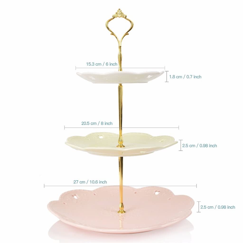 Multicolor Three-Tier Ceramic Cake Stand