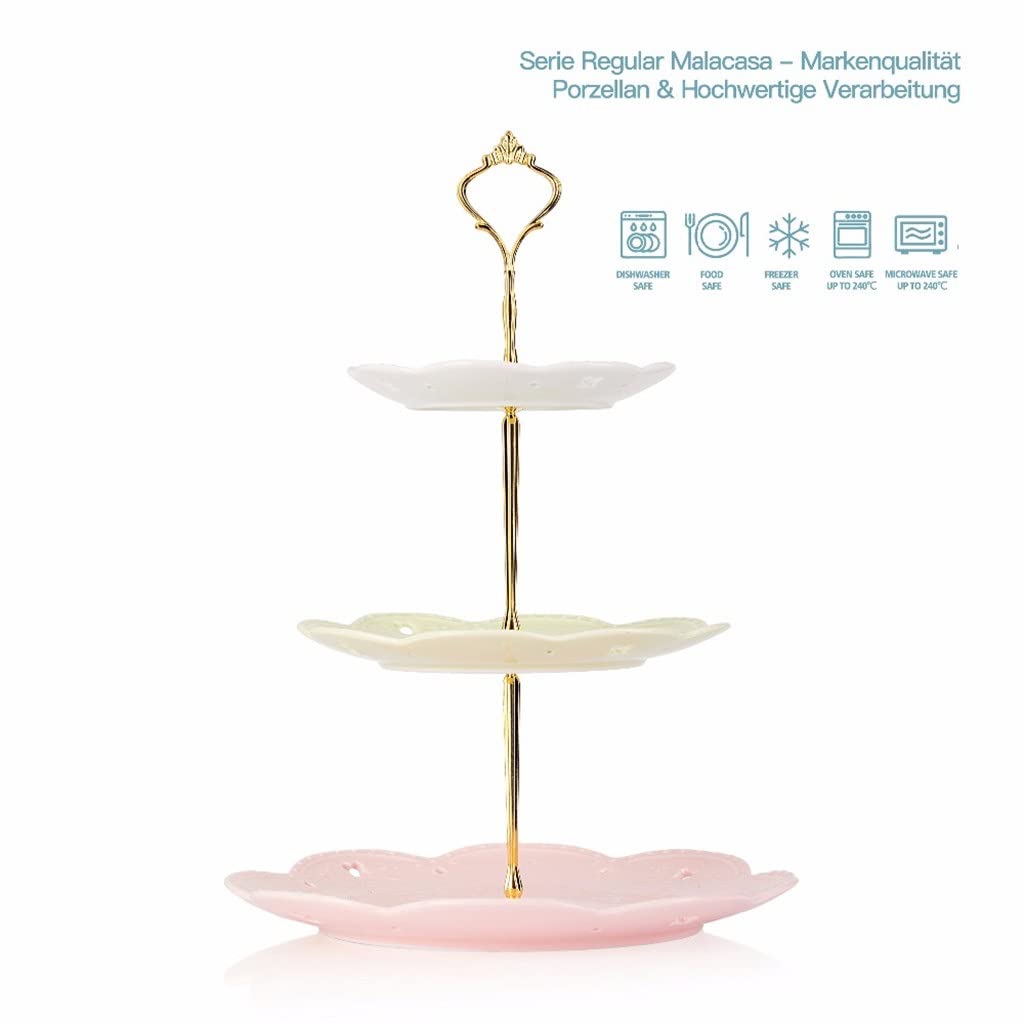 Multicolor Three-Tier Ceramic Cake Stand
