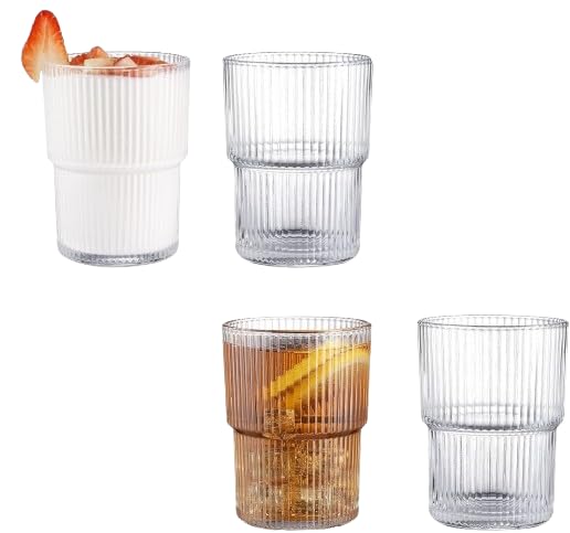 Six-Piece 15oz Fluted Drinking Glass Set