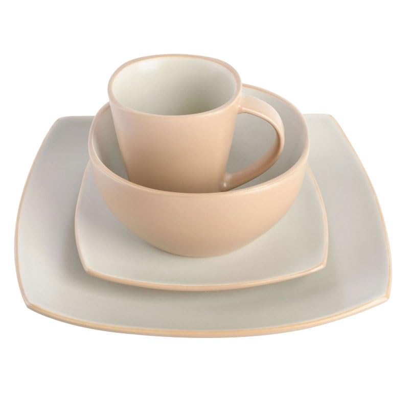 16-Piece Square Stoneware Dinnerware Set