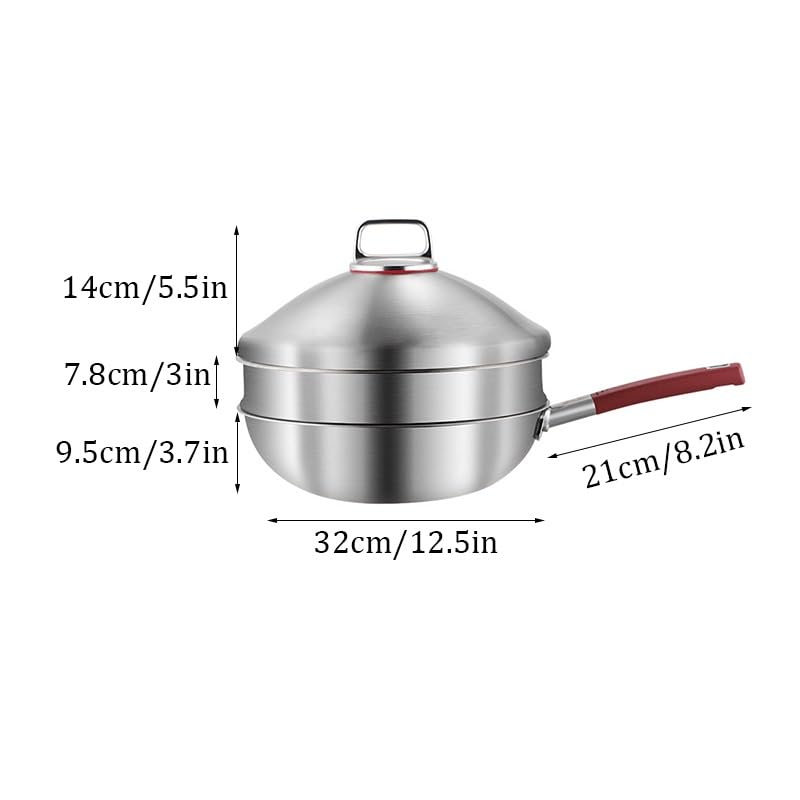 Stainless Steel Wok with Lid
