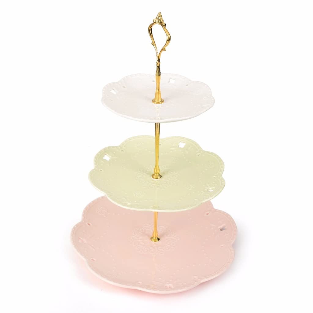 Multicolor Three-Tier Ceramic Cake Stand