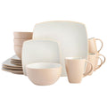 16-Piece Square Stoneware Dinnerware Set