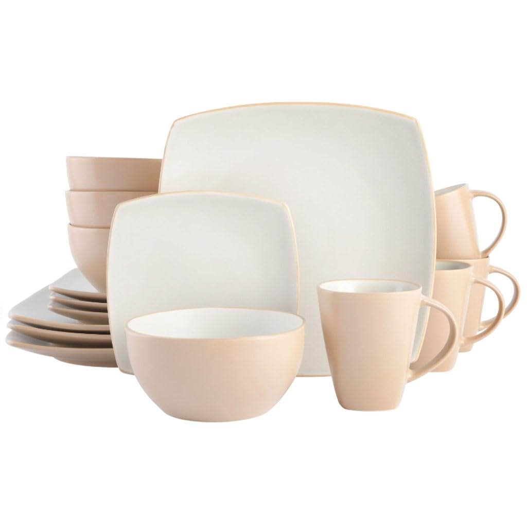 16-Piece Square Stoneware Dinnerware Set