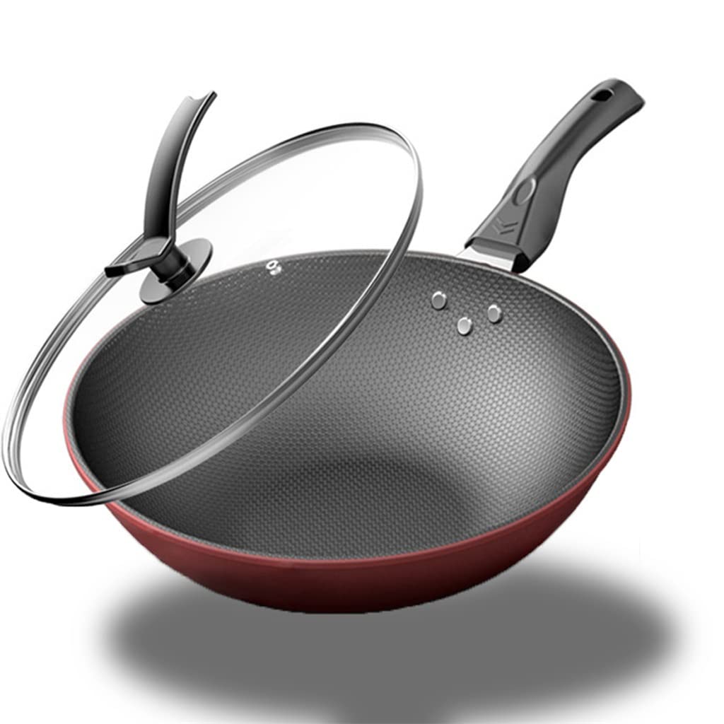 34cm Pre-Seasoned Iron Wok with Wooden Handle
