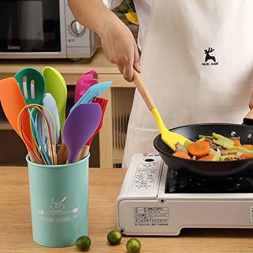 15-Piece Silicone Utensil Set with Storage Holder