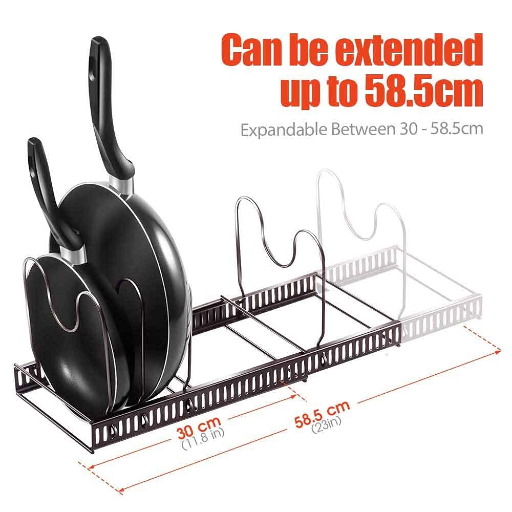 Expandable Seven-Slot Pan Organizer