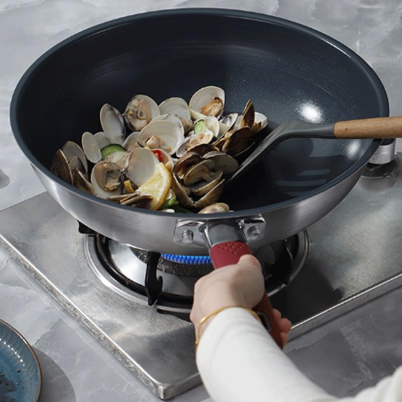 Stainless Steel Wok with Lid