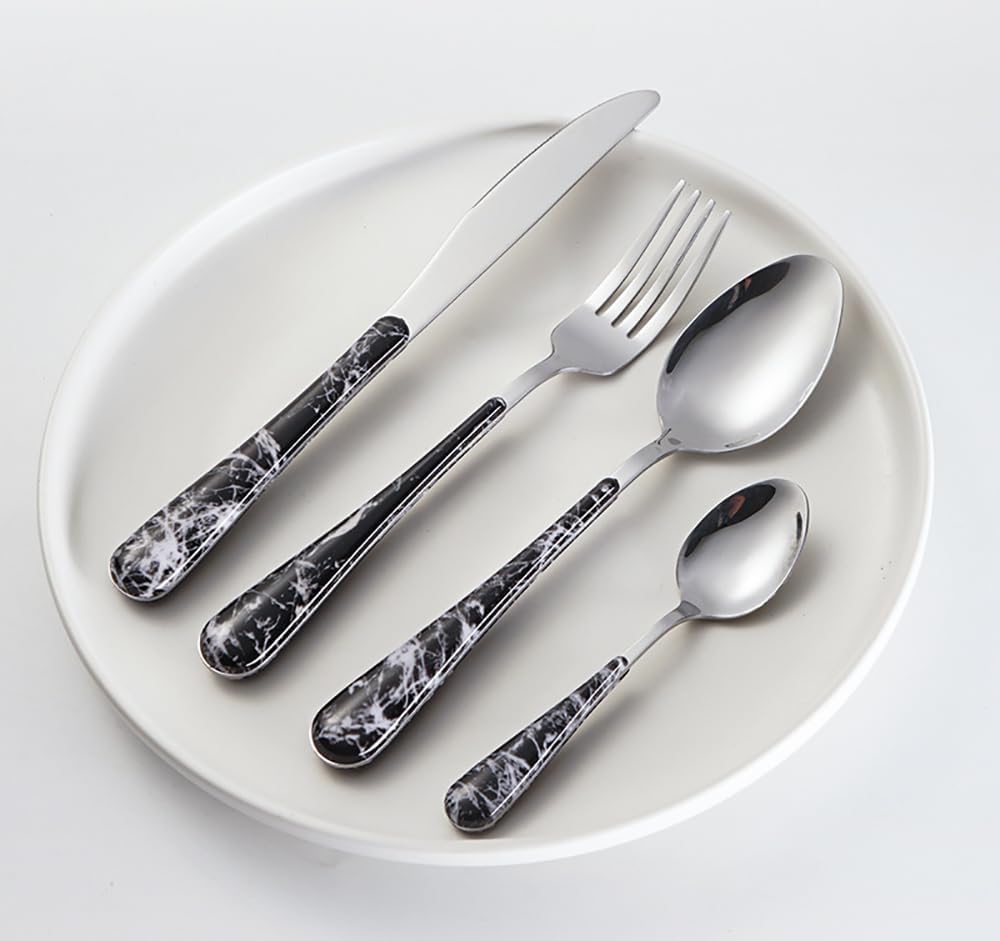 72-Piece Wood-Effect Handle Flatware Set