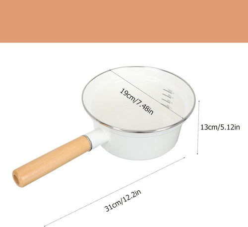 16cm Enamel Saucepan with Glass Lid