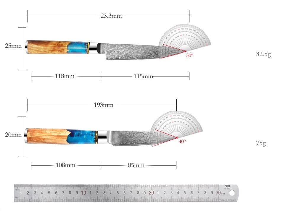9-Piece 67-Layer Damascus Kitchen Knife Set