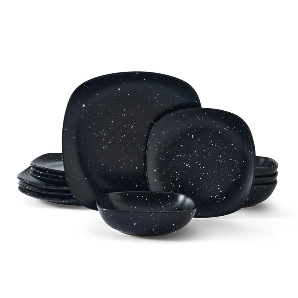 12-Piece Speckled Stoneware Dinnerware Set