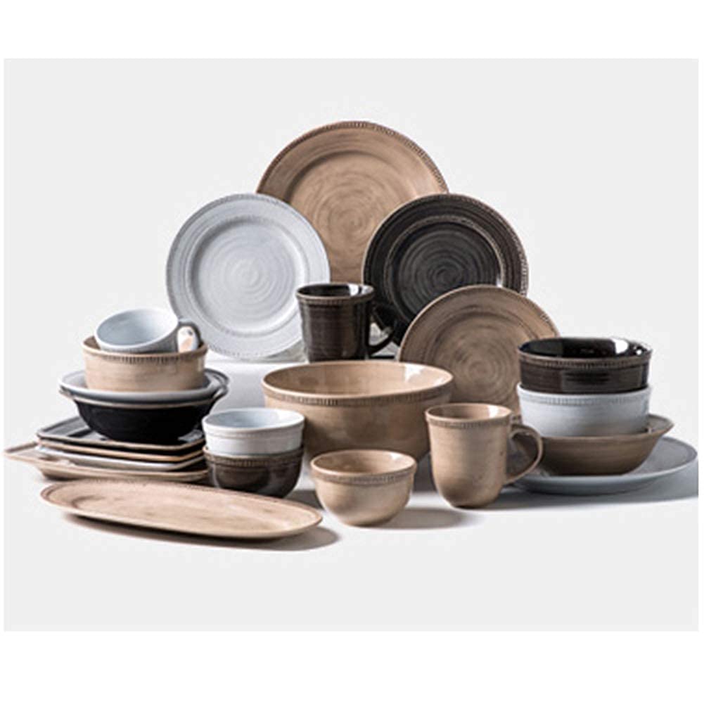 30-Piece Reactive-Glaze Porcelain Dinnerware Set