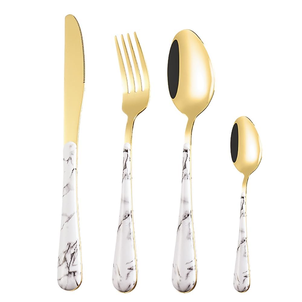 72-Piece Wood-Effect Handle Flatware Set