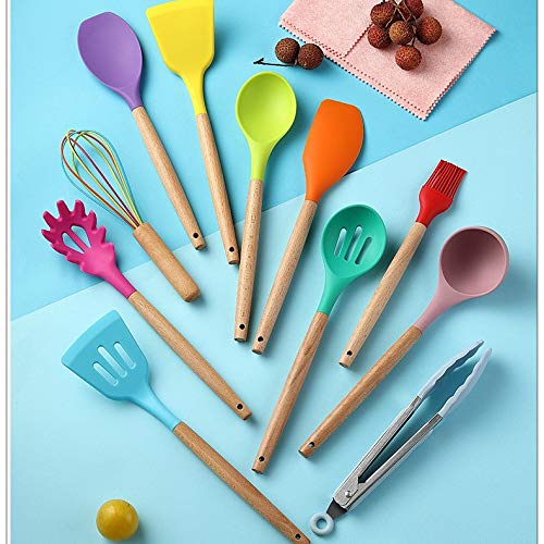 15-Piece Silicone Utensil Set with Storage Holder