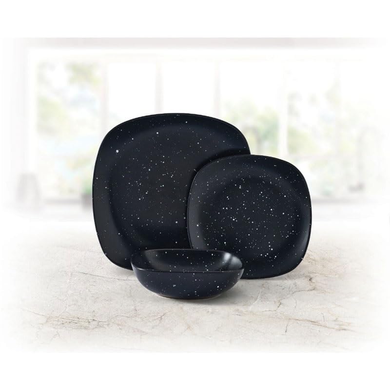 12-Piece Speckled Stoneware Dinnerware Set