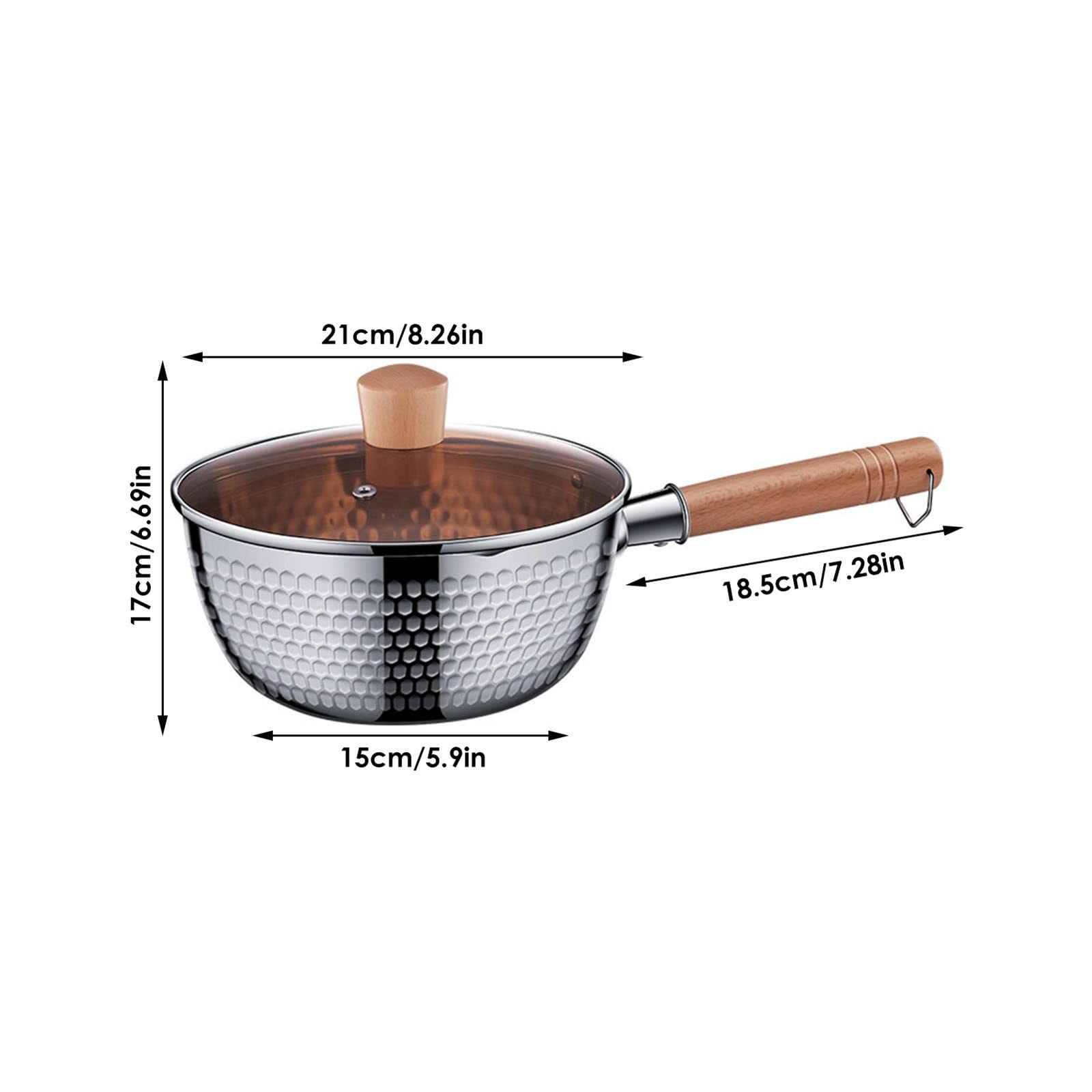 1.8L 304 Stainless Steel Saucepan with Pour Spout
