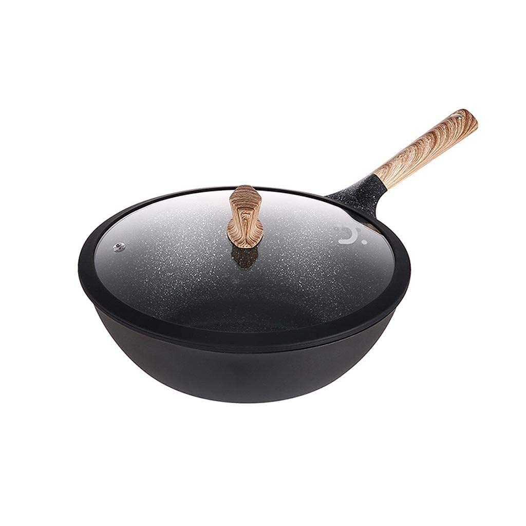 28cm Nonstick Iron Wok with Lid