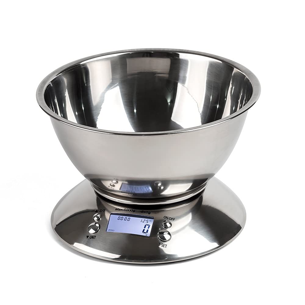 5kg Digital Scale with Bowl, Timer and Temperature Sensor