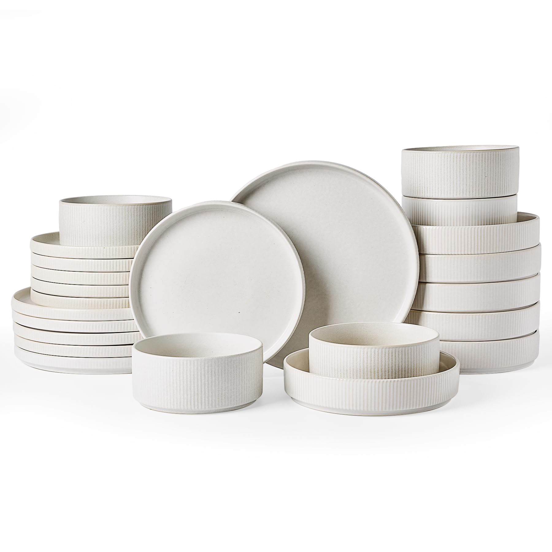 Ribbed Reactive-Glaze Stoneware Dinnerware Collection