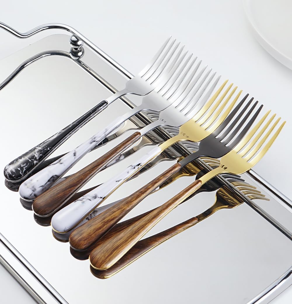 72-Piece Wood-Effect Handle Flatware Set