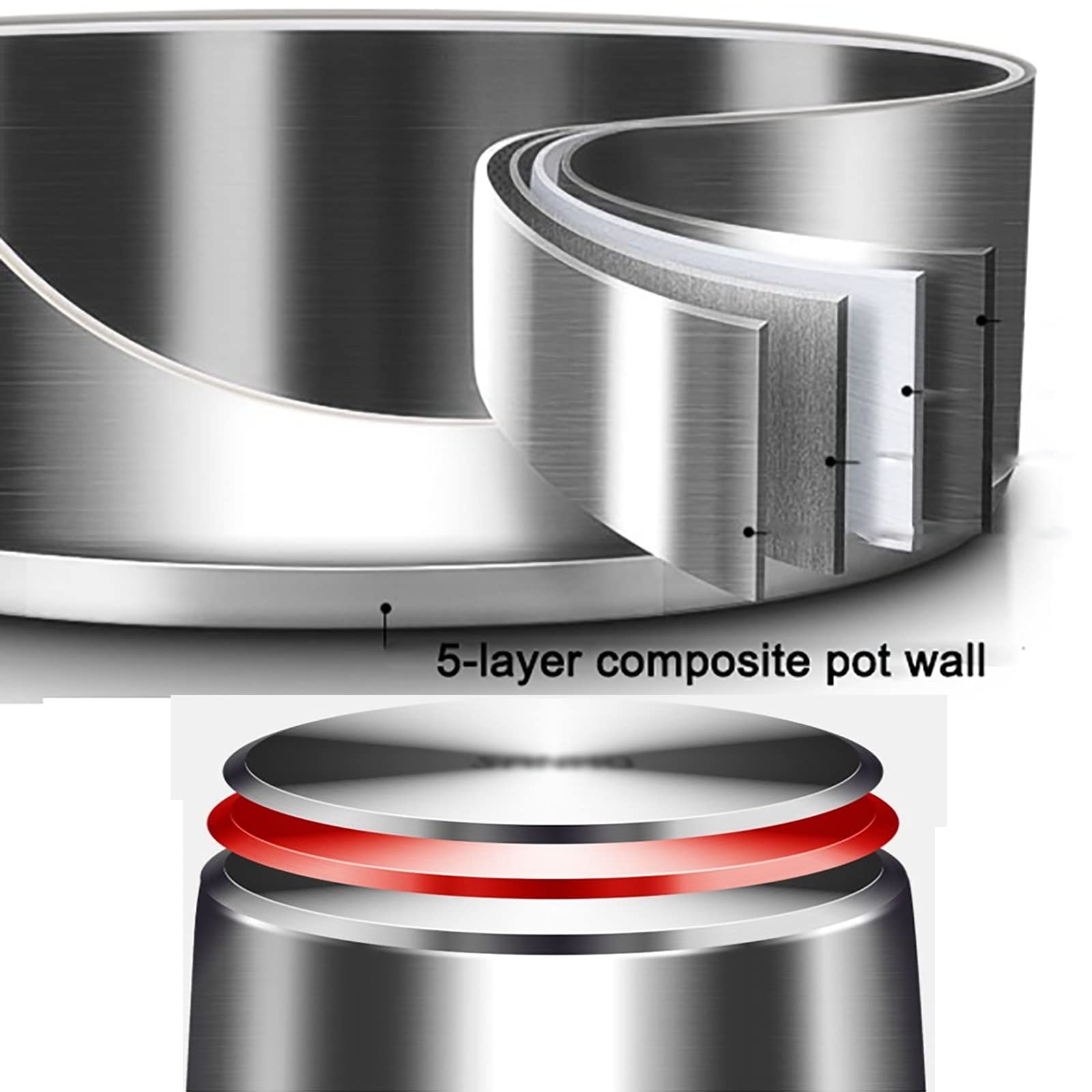 30cm 304 Stainless Steel Wok and Steamer Pot