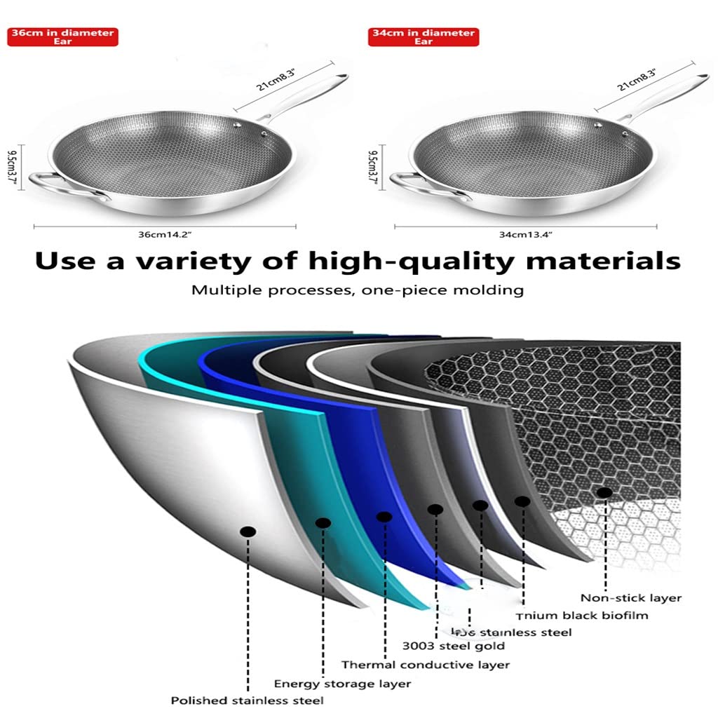 Uncoated Wok with Lid for Gas and Induction Cooktops