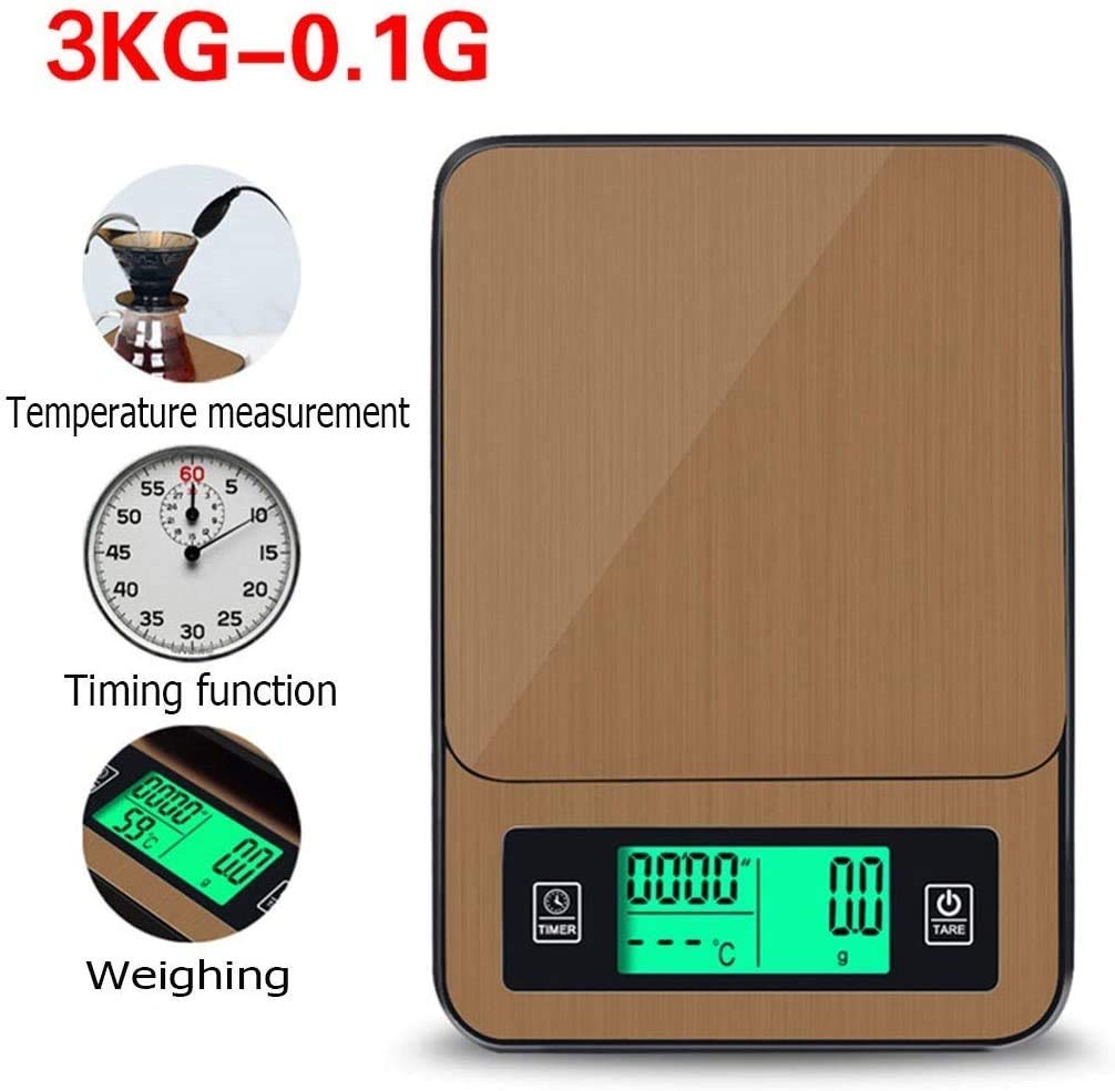 3kg Digital Kitchen Scale with Timer and Thermometer