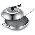 Uncoated Wok with Lid for Gas and Induction Cooktops