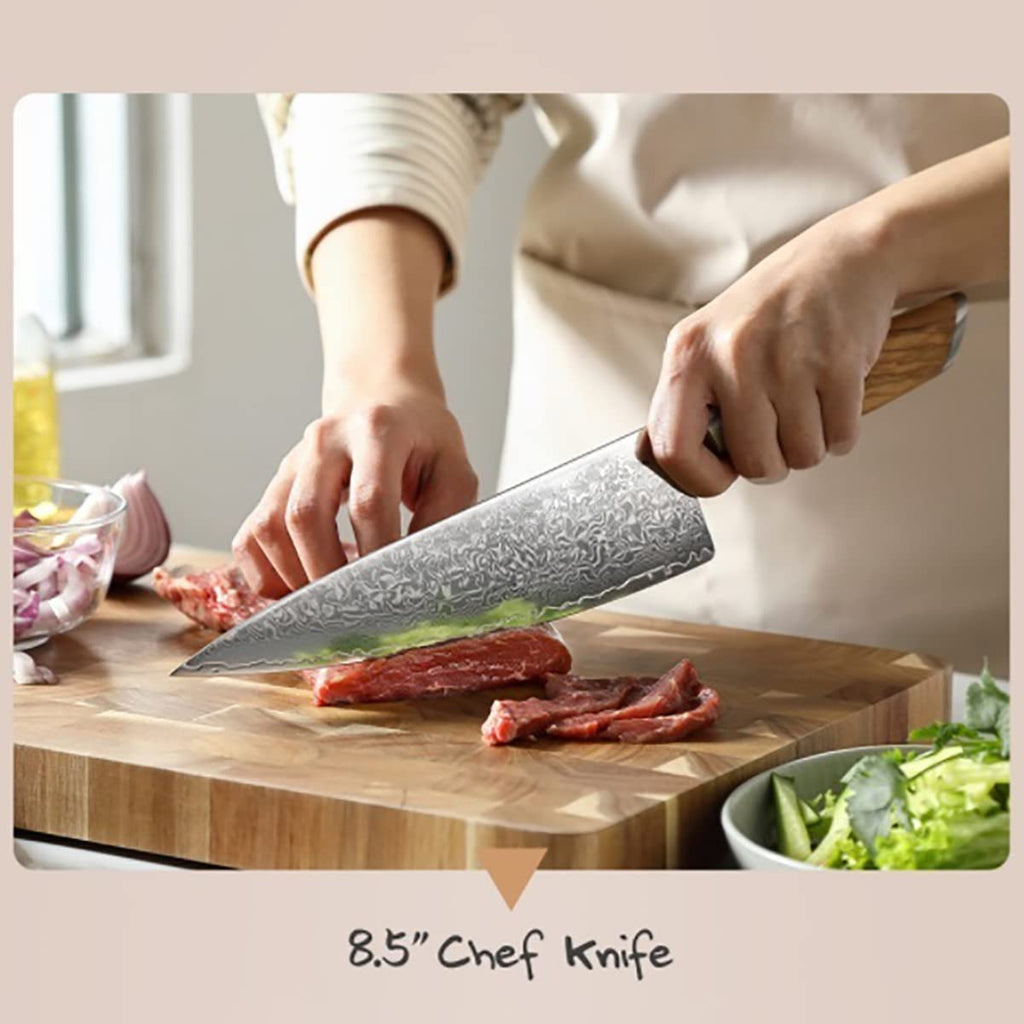 8-Piece 73-Layer Damascus Kitchen Knife Set