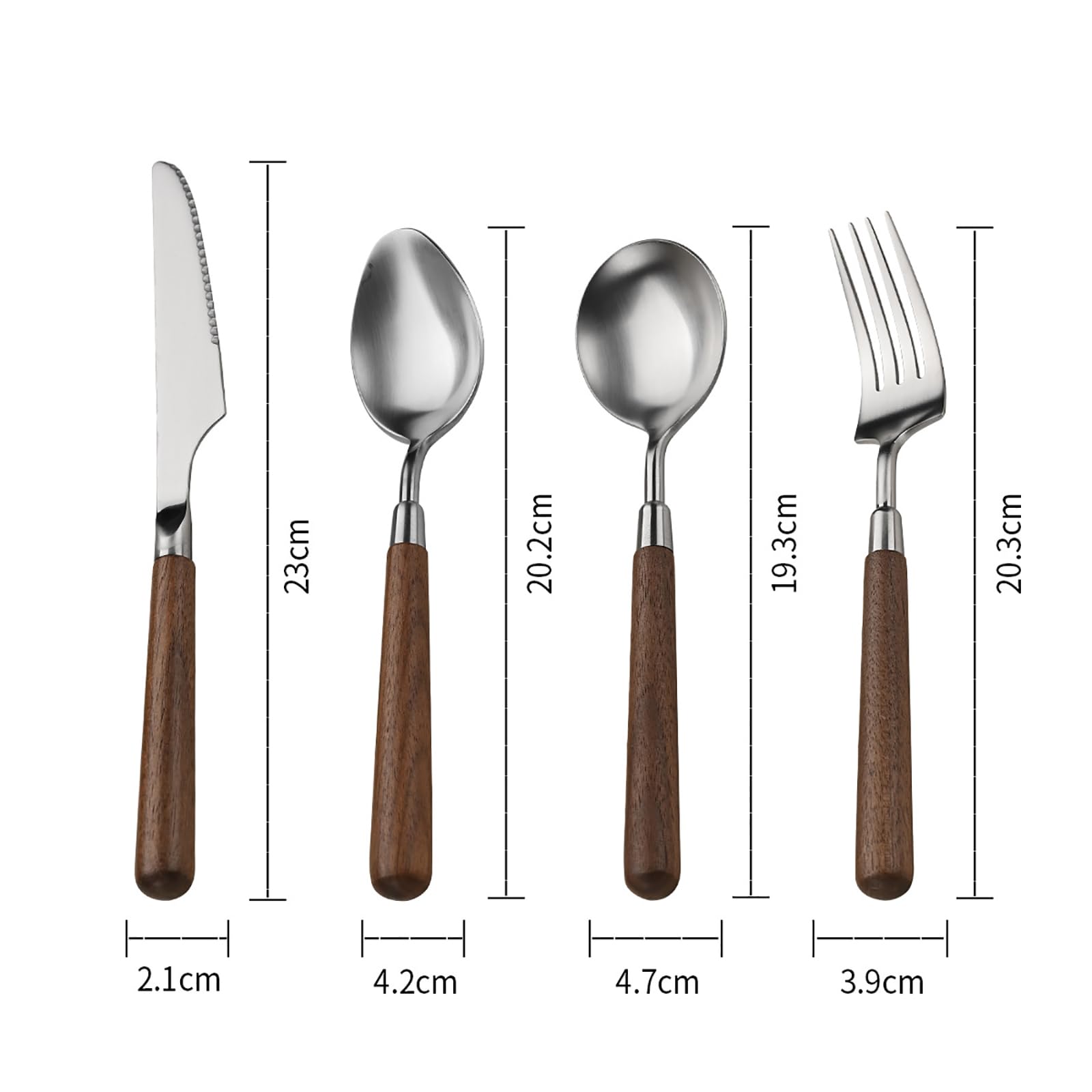 Wood-Handle Stainless Steel Flatware Collection