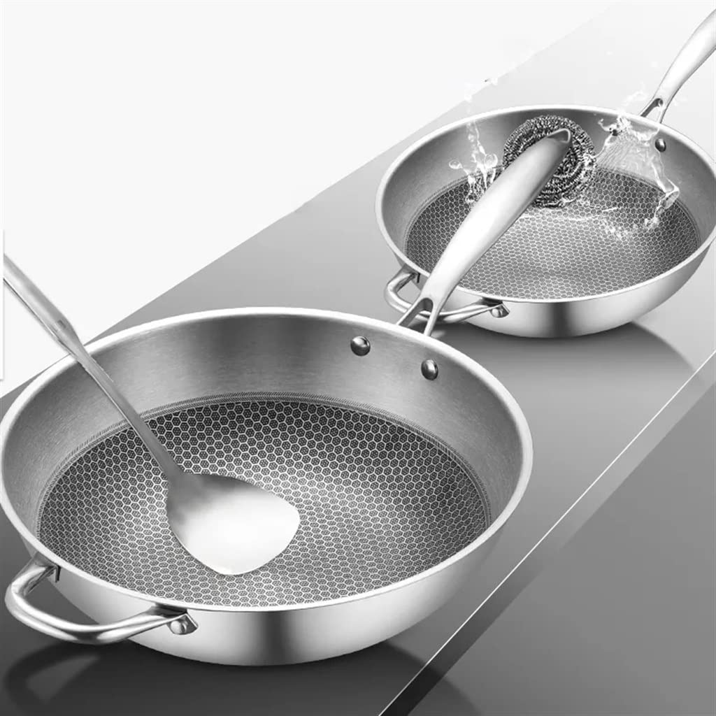 Uncoated Wok with Lid for Gas and Induction Cooktops