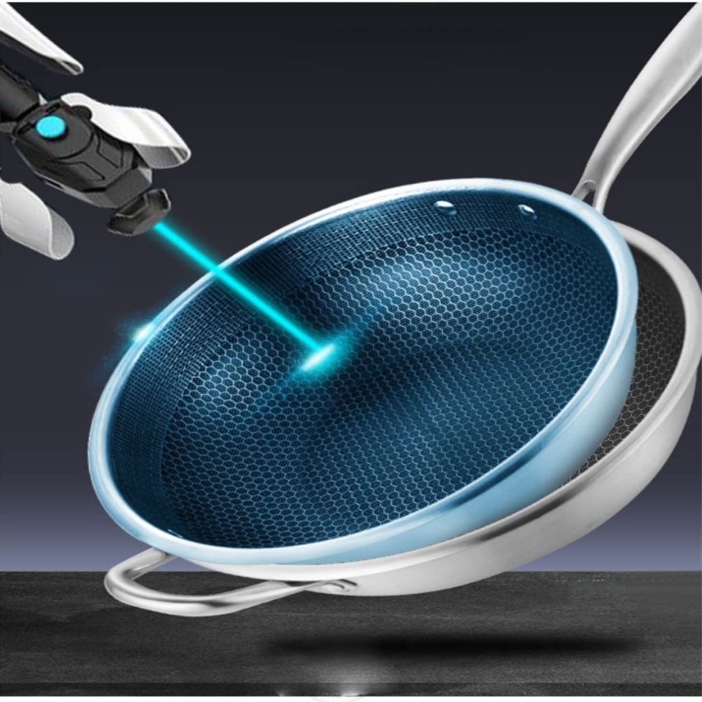 Uncoated Wok with Lid for Gas and Induction Cooktops