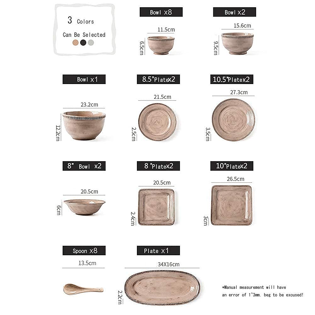 30-Piece Reactive-Glaze Porcelain Dinnerware Set