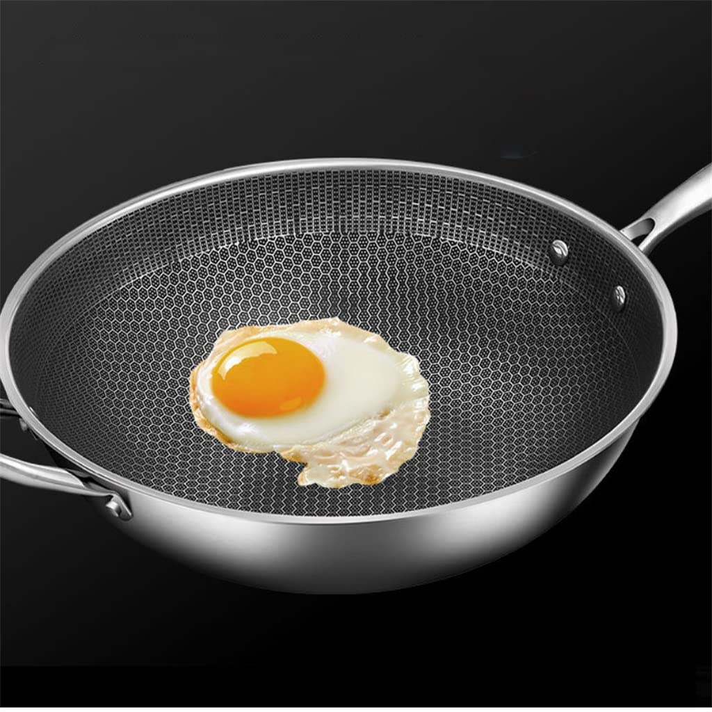 Uncoated Wok with Lid for Gas and Induction Cooktops