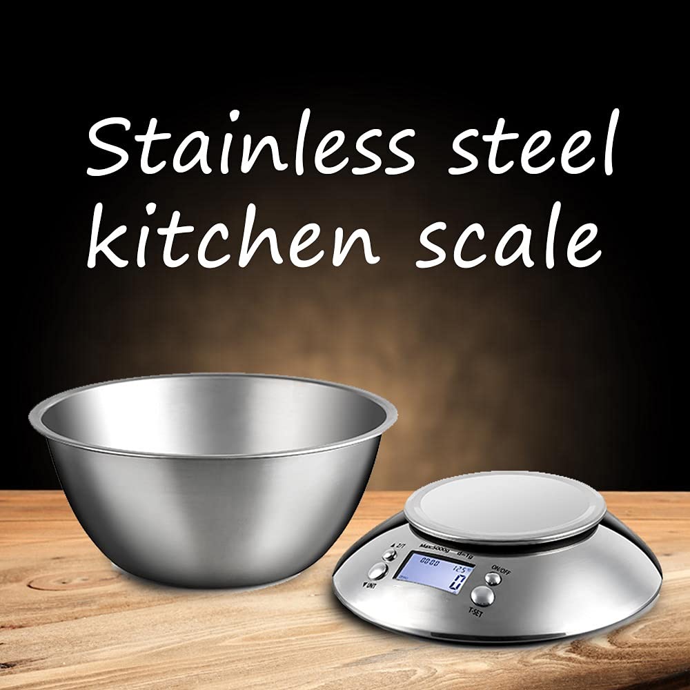 5kg Digital Scale with Bowl, Timer and Temperature Sensor