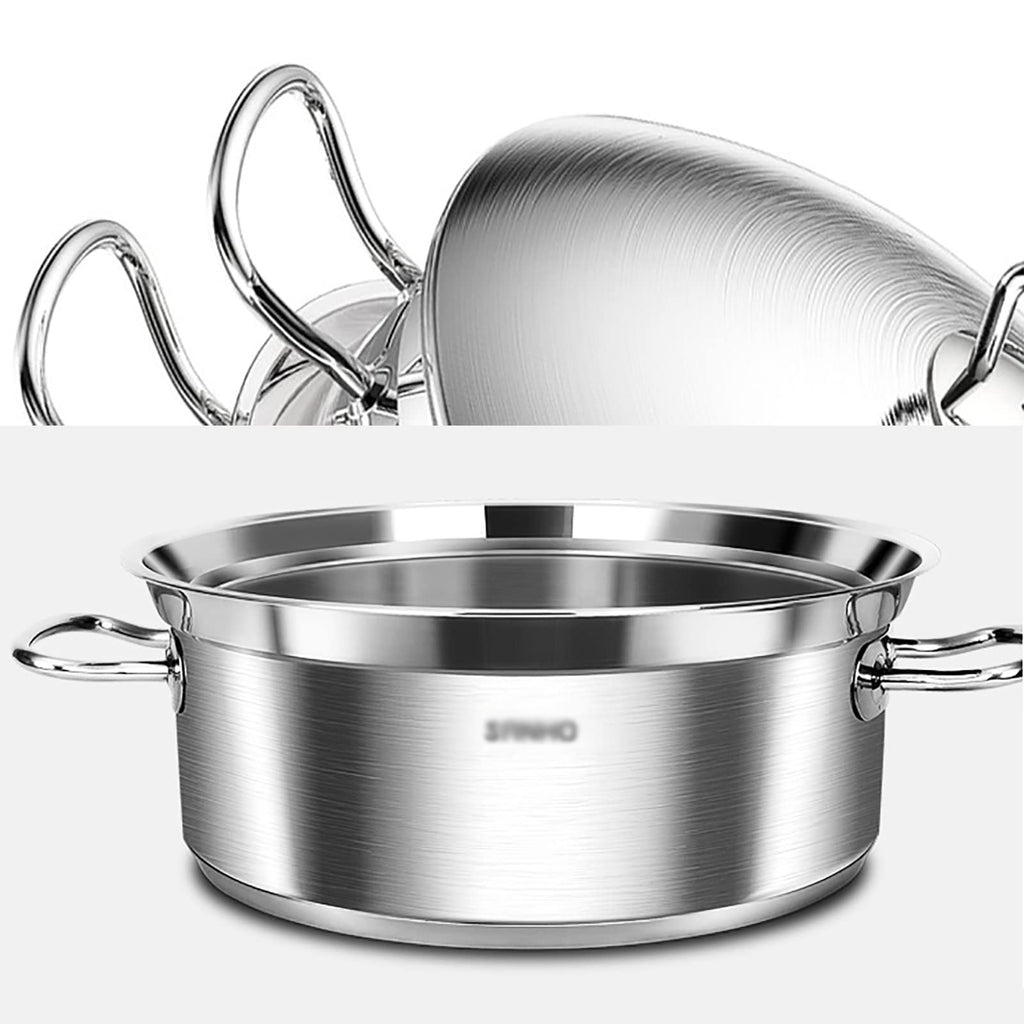 30cm 304 Stainless Steel Wok and Steamer Pot
