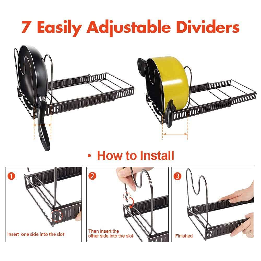 Expandable Seven-Slot Pan Organizer