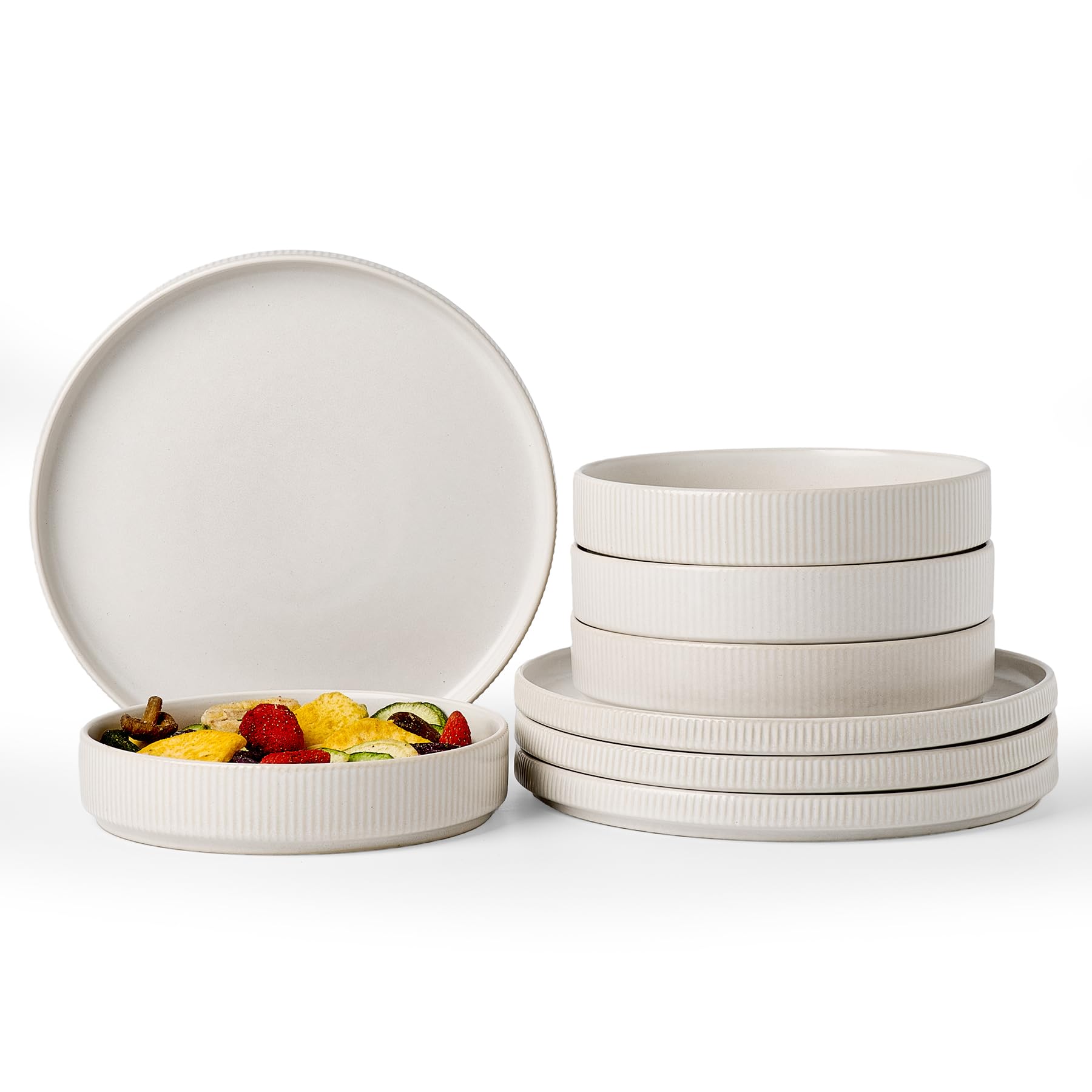 Ribbed Reactive-Glaze Stoneware Dinnerware Collection