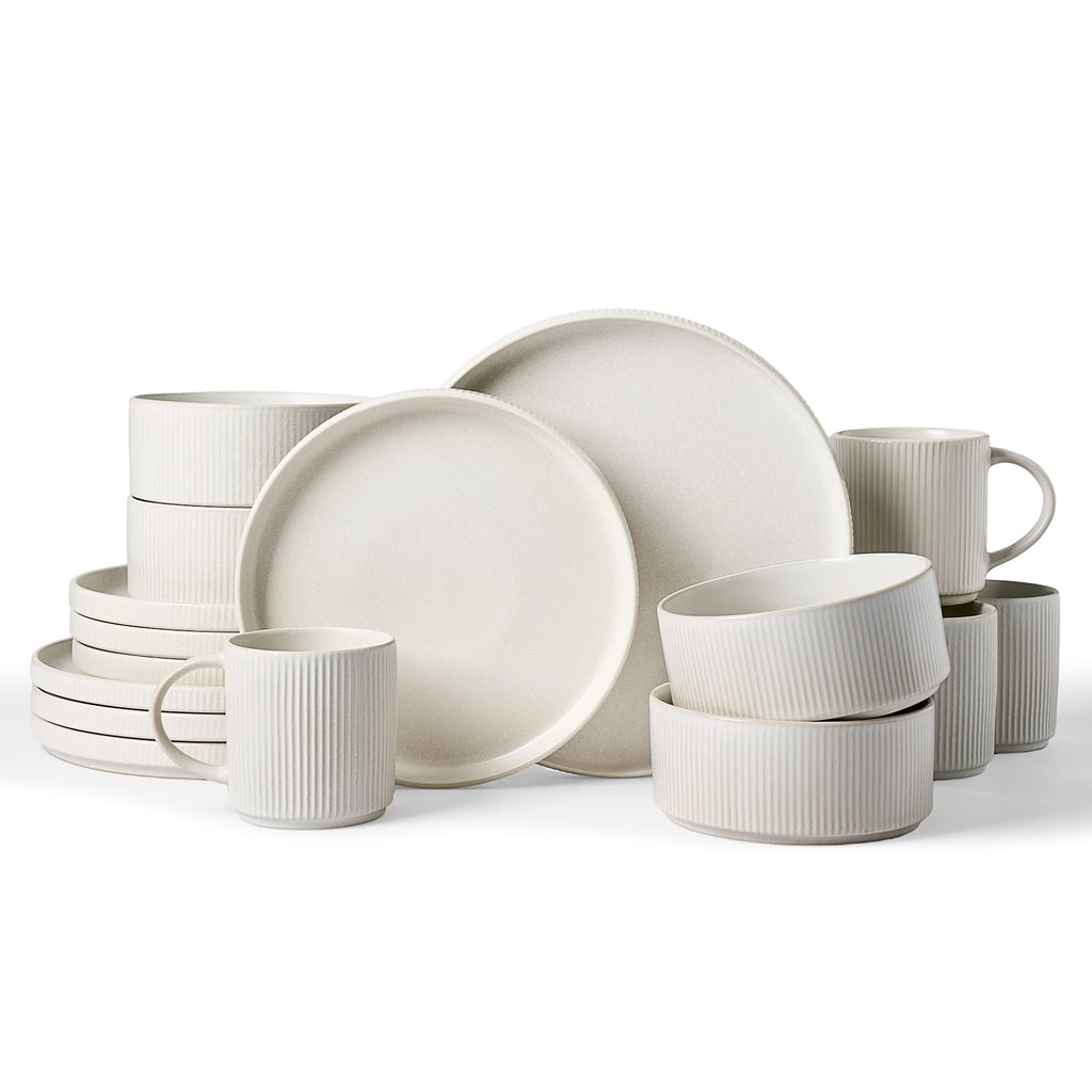 Ribbed Reactive-Glaze Stoneware Dinnerware Collection