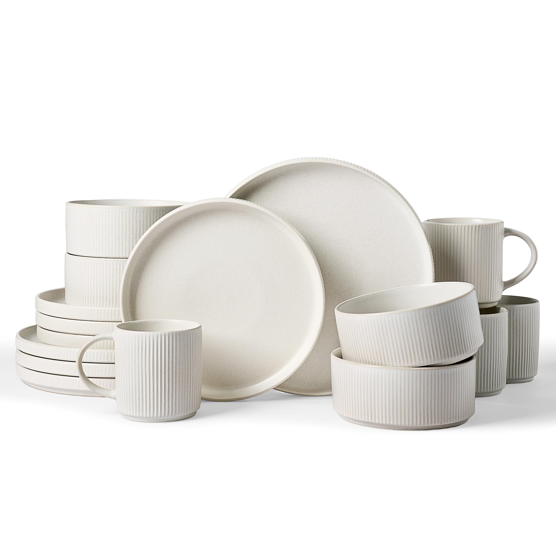 Ribbed Reactive-Glaze Stoneware Dinnerware Collection