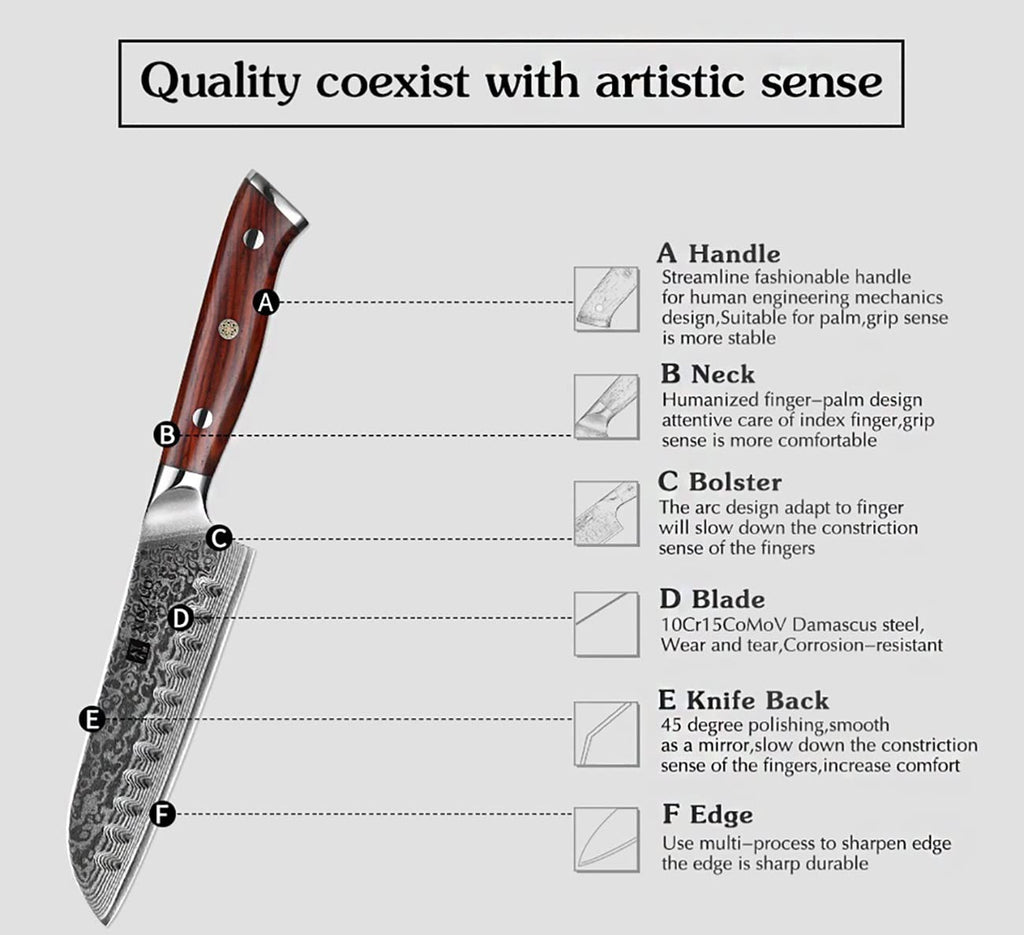 10-Piece 67-Layer Damascus Kitchen Knife Set