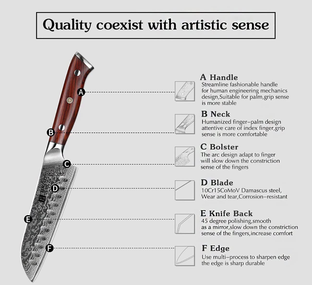 10-Piece 67-Layer Damascus Kitchen Knife Set