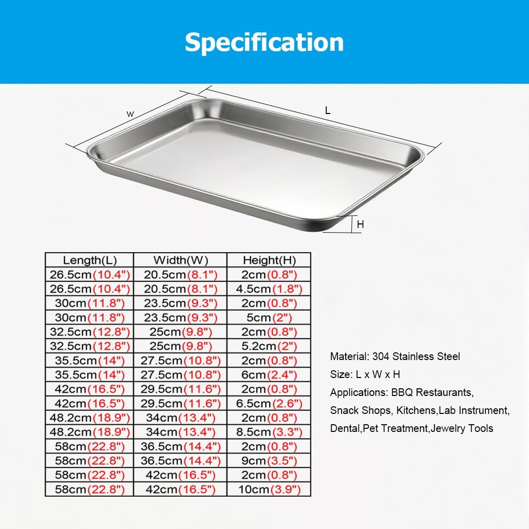 304 Stainless Steel Baking Sheet Collection