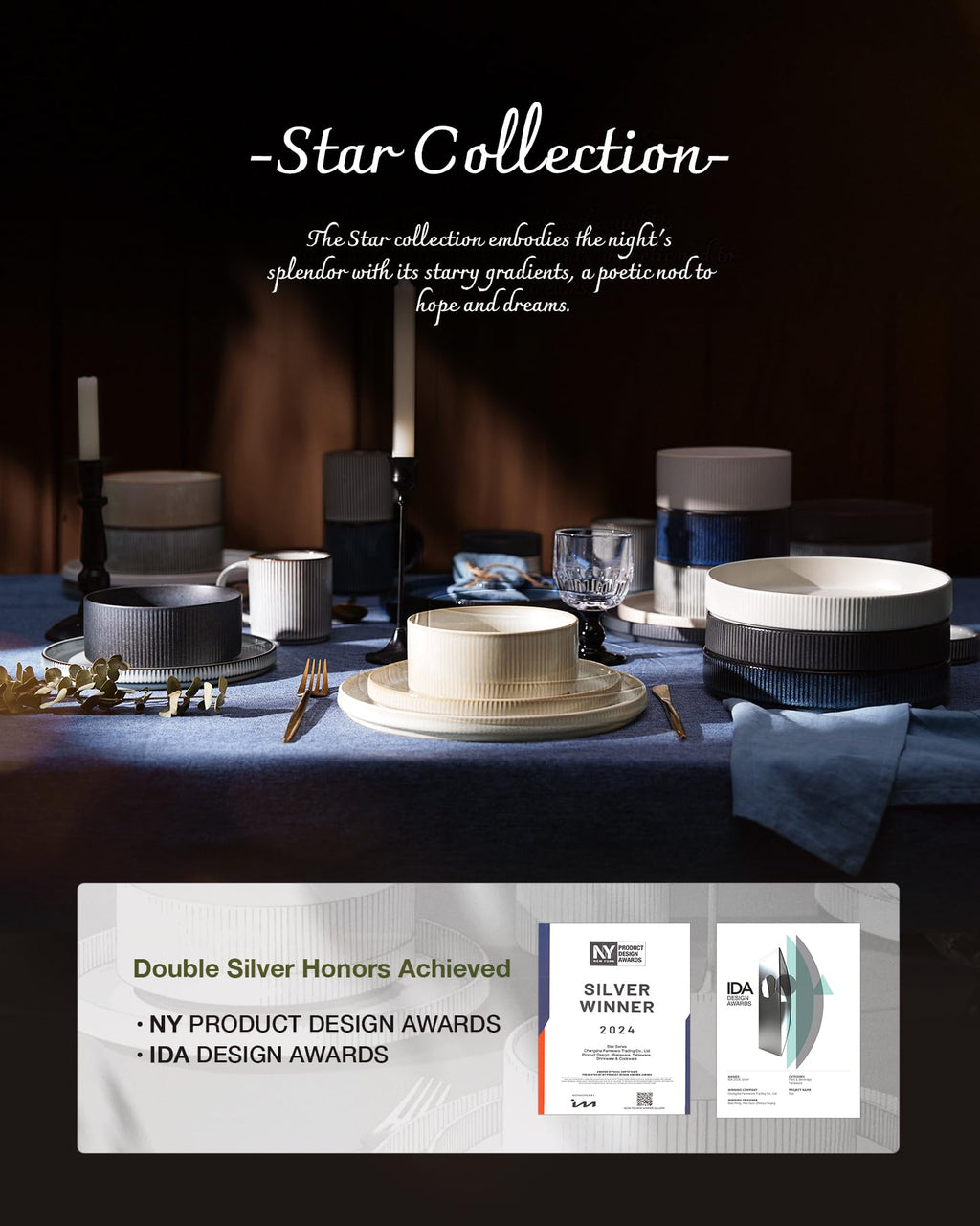 Ribbed Reactive-Glaze Stoneware Dinnerware Collection