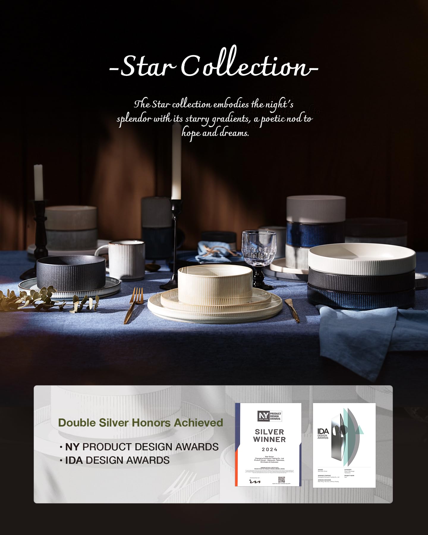 Ribbed Reactive-Glaze Stoneware Dinnerware Collection