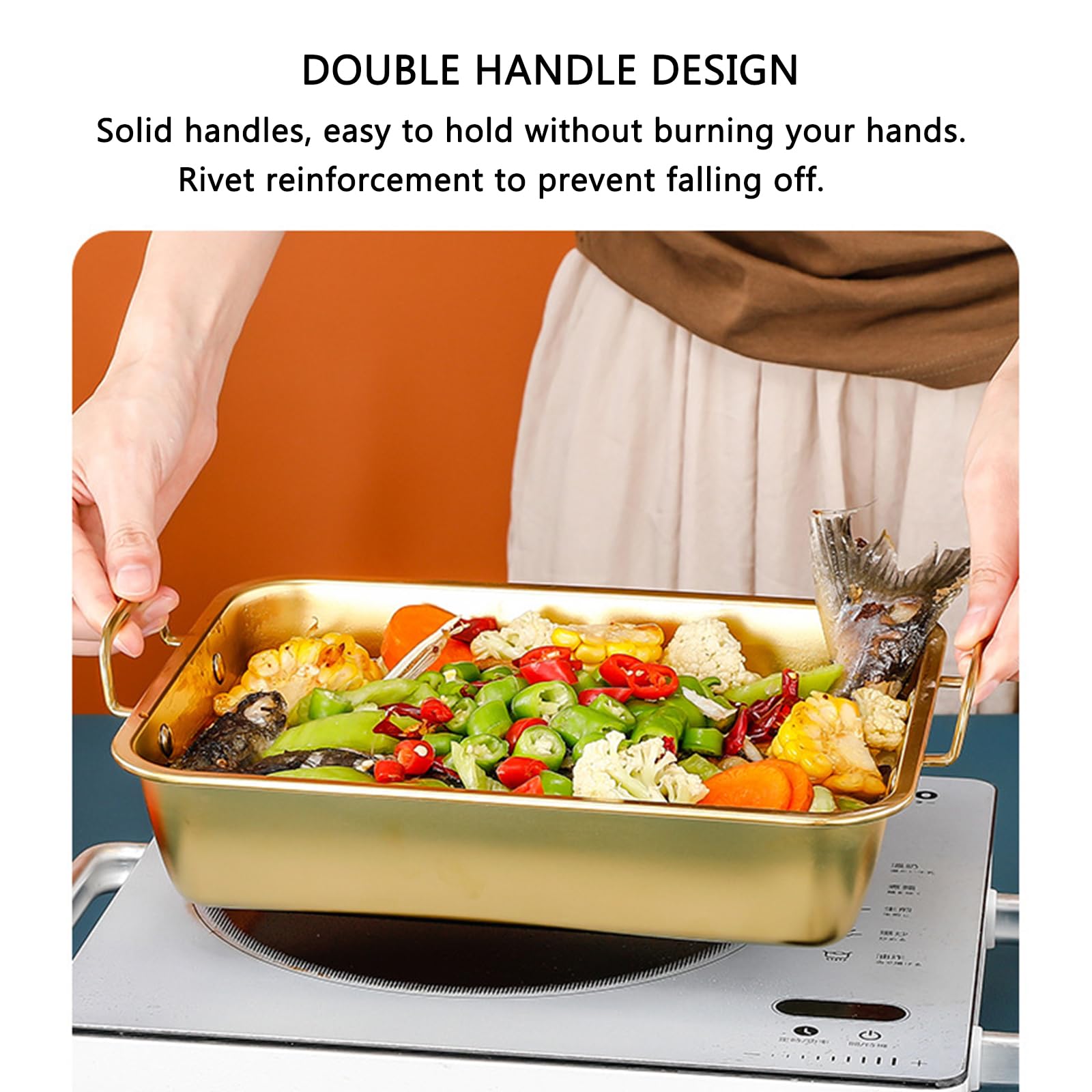 Deep Stainless Steel Roasting Pan