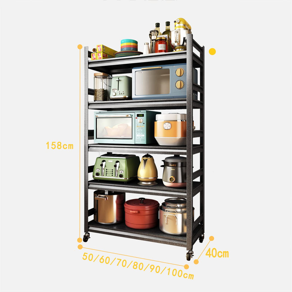 Five-Tier Rolling Microwave Storage Rack