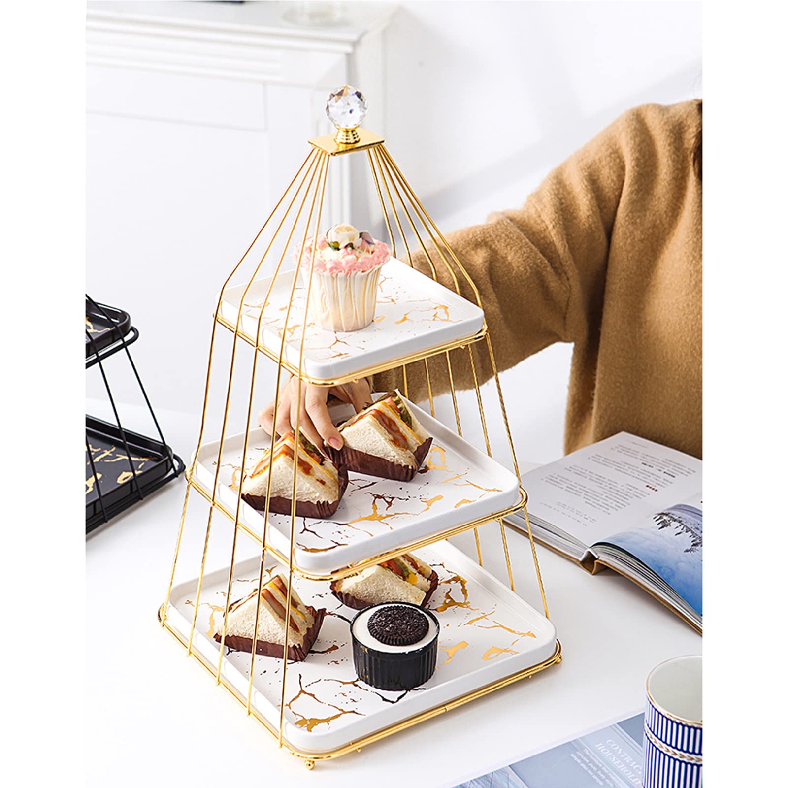 Ceramic Two- and Three-Tier Dessert Stand